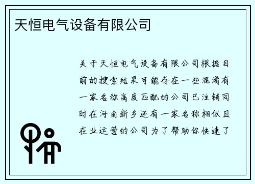 天恒电气设备有限公司